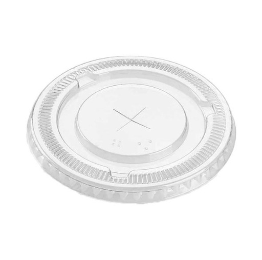 Recyclable C-Pac PET Flat Lid 78mm w/ X Slot for 8/10oz Cold Cups Clear, 1000pcs