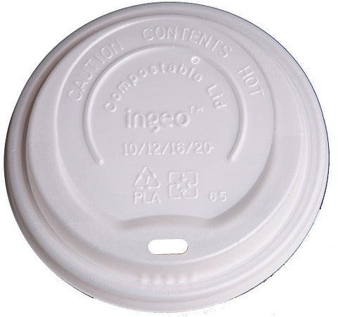 Compostable Clear Dome Lids for NatureCup Single Layer 10-20oz, 1000/case - C-PAC