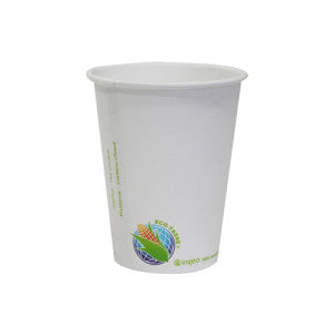 Eco-Packaging Compostable Paper Single Wall 12oz Hot Coffee Drink Cups, Case of 1000