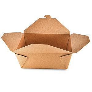 Eco-Packaging Recyclable #4 Kraft Take Out Food Box  8.5" x 6.25" x 3.5", Case of 160