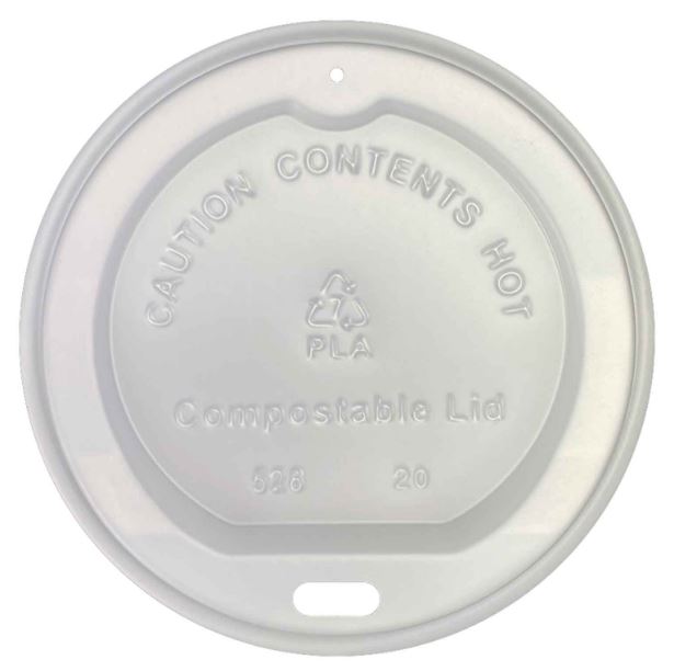 Compostable NatureCup CPLA Dome Lid for 10-24oz Cup White, 1000pcs