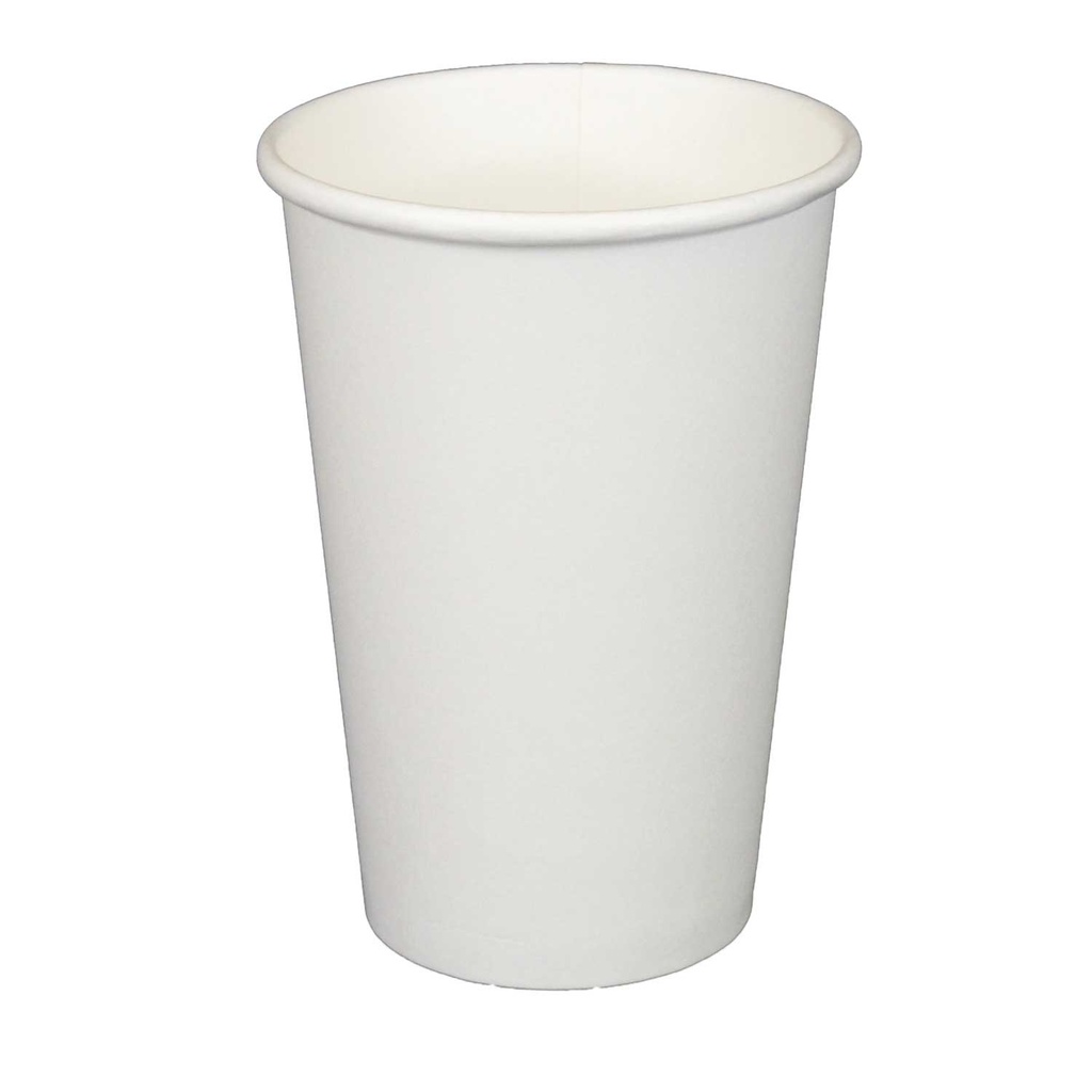 Recyclable C-Pac 12oz PE Lined Single Wall Paper Cup White, 1000pcs