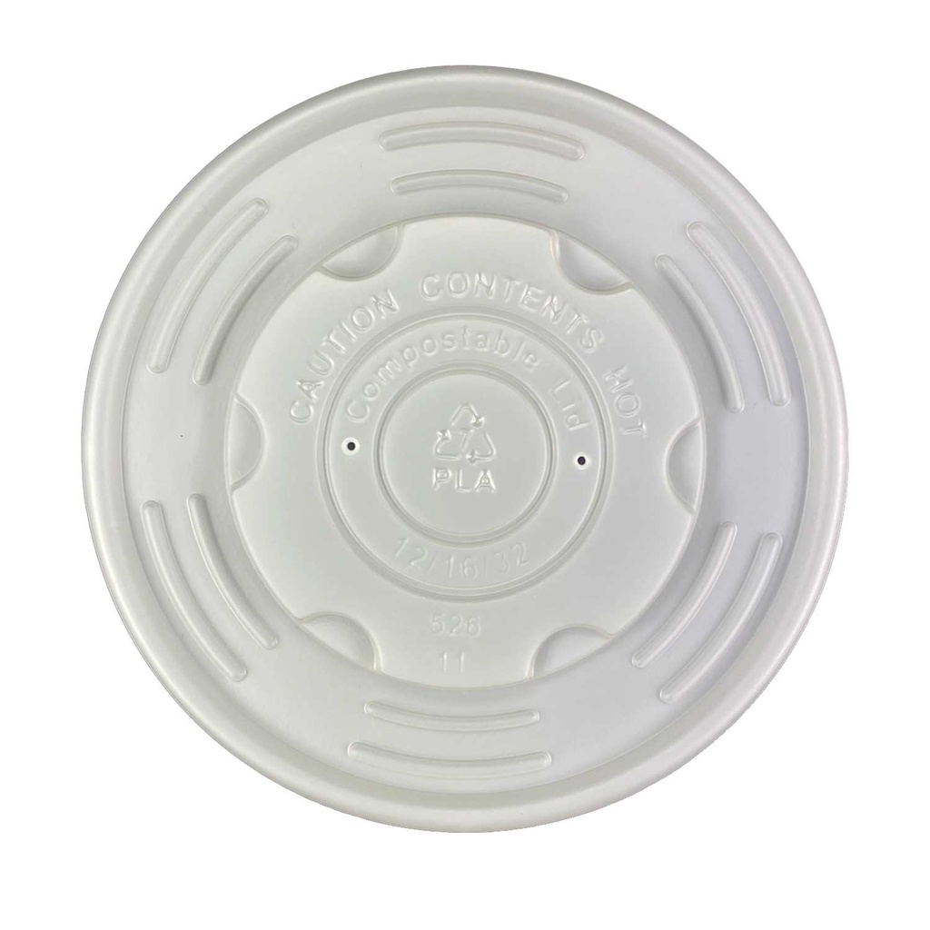 Compostable NatureBowl CPLA Vented Lid for 8oz Paper Bowls, 1000pcs