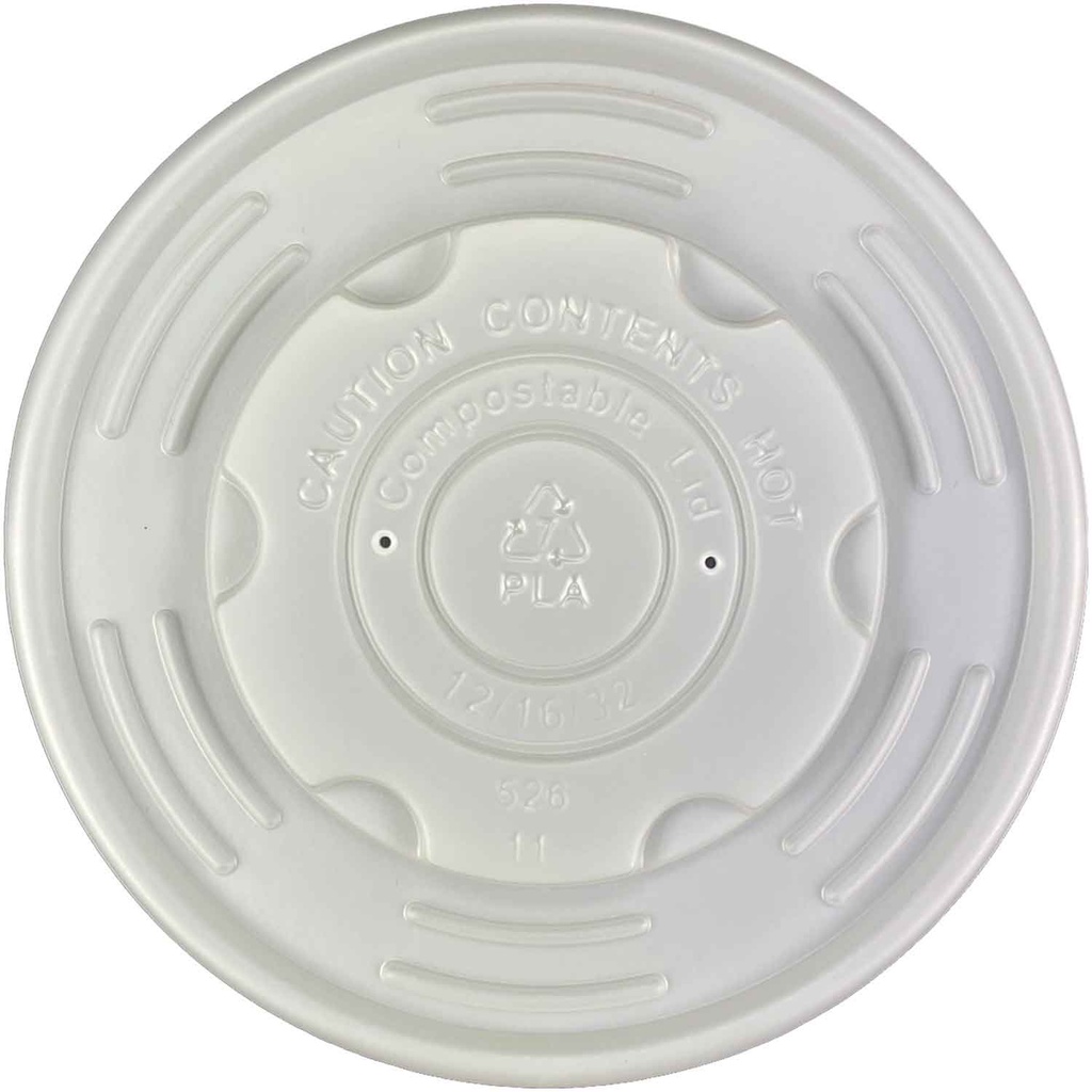 Compostable NatureBowl CPLA Vented Lid for 12/16/32oz Paper Soup Bowl, 500pcs