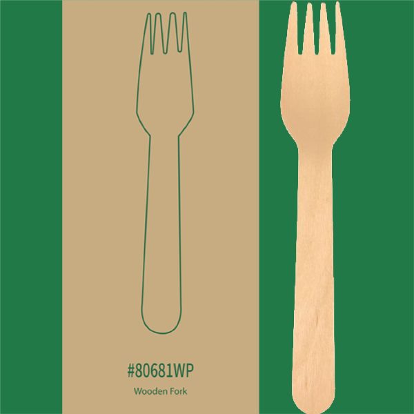 6.25" Wooden Fork Individually Wrapped, 1000/cs