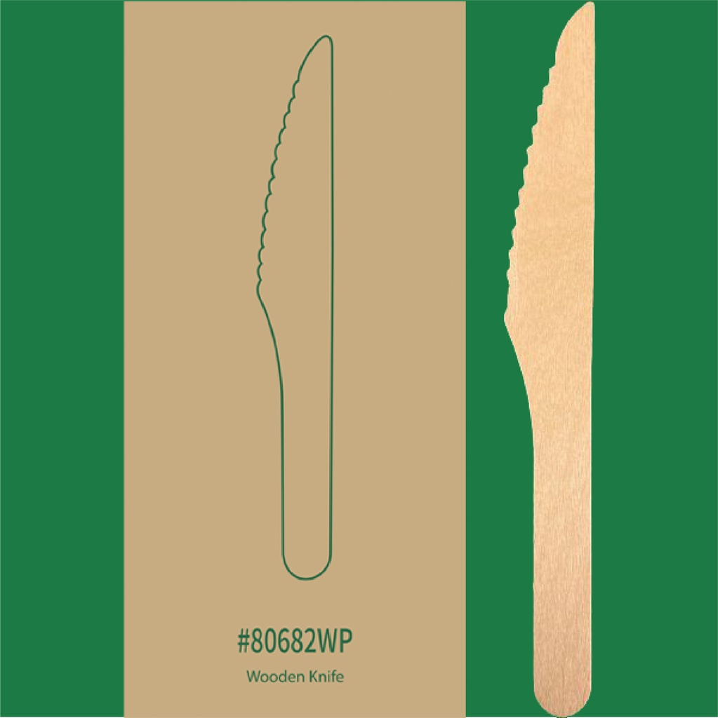 6.25" Wooden Knife Individually Wrapped, 1000/cs