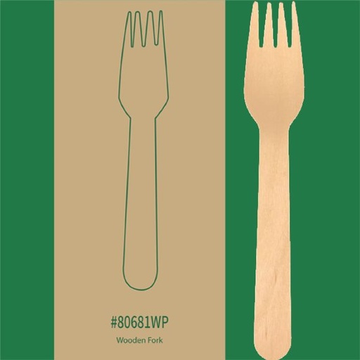 [80681WP] 6.25" Wooden Fork Individually Wrapped, 1000/cs