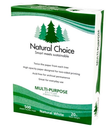 [RW1030] Norpac Natural Choice 8.5" x 11" 20lb 92br, 500sh
