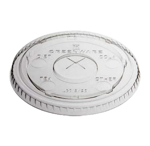 [50201FLX] Compostable NatureTainer Lid 98mm for 12-20oz PLA Cold Cup Clear, 1000pcs