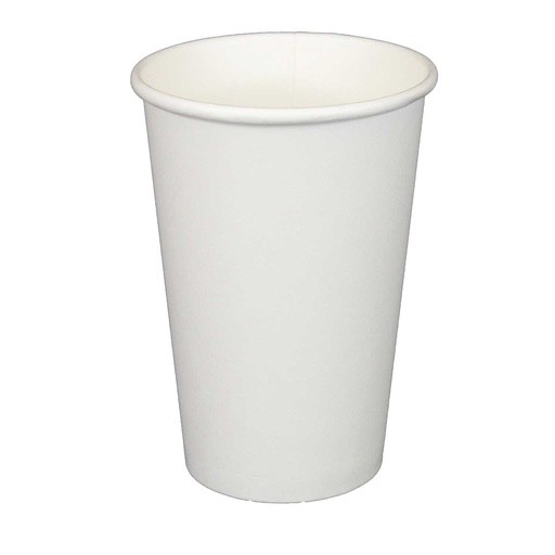 [80724] Recyclable C-Pac 12oz PE Lined Single Wall Paper Cup White, 1000pcs