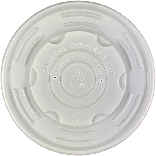 [80252LCP] Compostable NatureBowl CPLA Vented Lid for 12/16/32oz Paper Soup Bowl, 500pcs